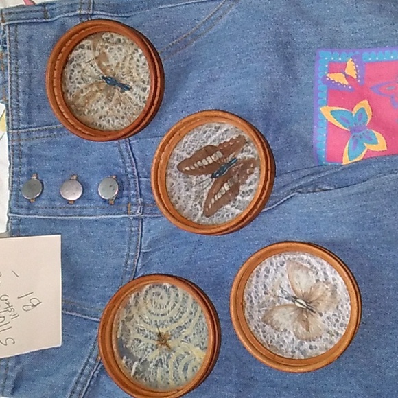 π¦ VINTAGE GIRLS OVERALLS w BUTTERFLY 90's Sz 6 - Picture 7 of 16